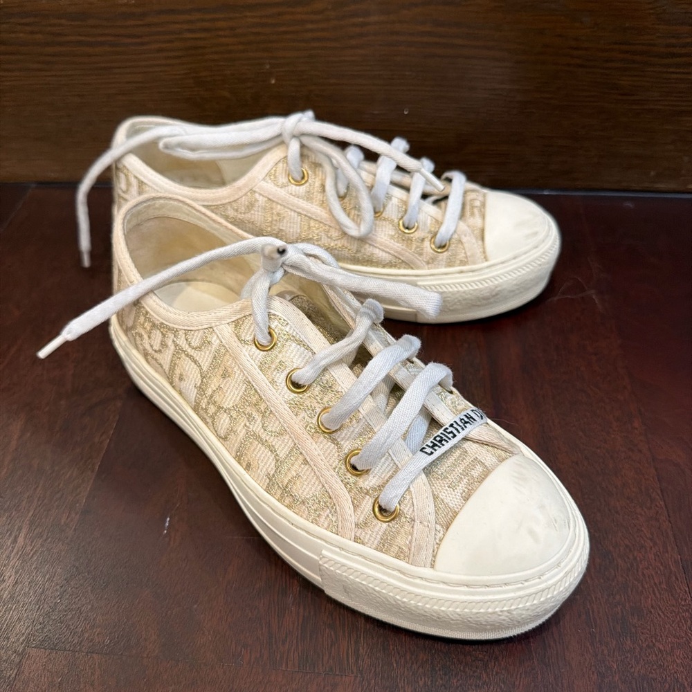 Dior Beige Canvas Sneakers